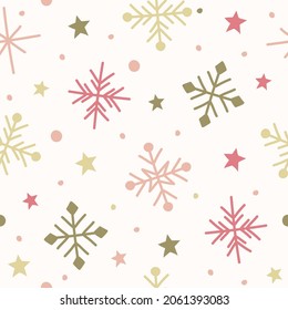 Christmas pattern with snowflakes. Vector