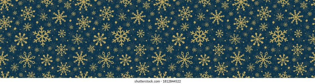 Christmas pattern with snowflakes. Xmas wrapping paper. Vector