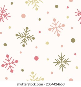 Christmas pattern with snowflakes. Xmas wrapping paper concept. Vector