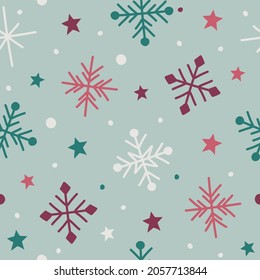 Christmas pattern with snowflakes. Xmas wrapping paper concept. Vector