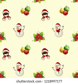 christmas pattern with snowman