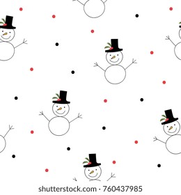 Christmas pattern with snowman