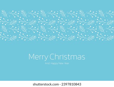Weihnachtsmuster mit Fichtenzweigen. Beeren und Sterne. Vektorgrafik.