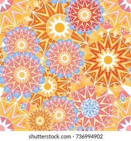Christmas pattern with Christmas stars and snowflakes