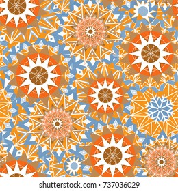 Christmas pattern with Christmas stars and snowflakes