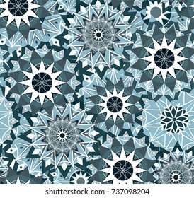 Christmas pattern with stars and snowflakes