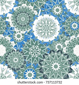 Christmas pattern with stars and snowflakes