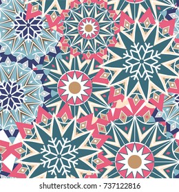 Christmas pattern with stars and snowflakes