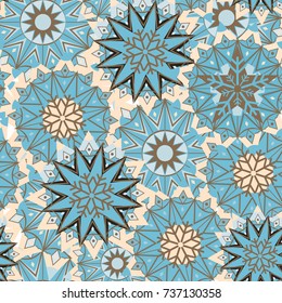 Christmas pattern with stars and snowflakes
