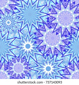 Christmas pattern with stars and snowflakes