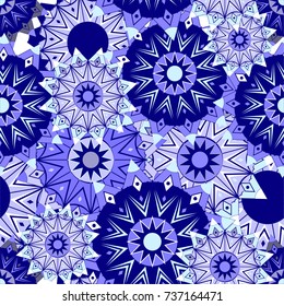 Christmas pattern with stars and snowflakes