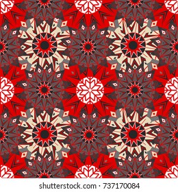 Christmas pattern with stars and snowflakes