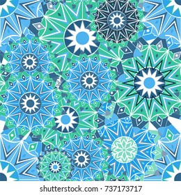 Christmas pattern with stars and snowflakes