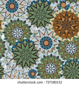 Christmas pattern with stars and snowflakes