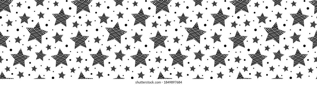 Christmas pattern with stars. Vector