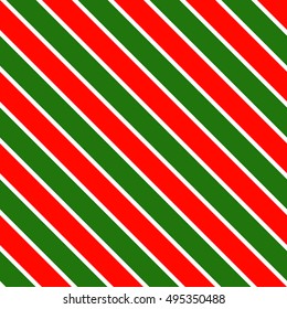 Christmas Pattern stripe seamless red green and white colors. Merry Christmas abstract background vector diagonal. Gift wrap paper design for holidays season.