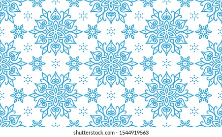 PATRÓN DE NAVIDAD CON SNOWFLAKES AZULES ESTILIZADOS EN UN FONDO TRANSPARENTE