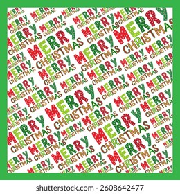 Christmas pattern with text for gift wrap


