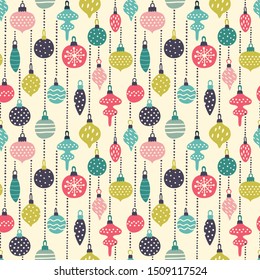 Christmas pattern with Christmas toys. Seamless background is great for New Year's themes: print, textile, web and any surface.
