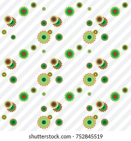 Christmas pattern with traditional decor