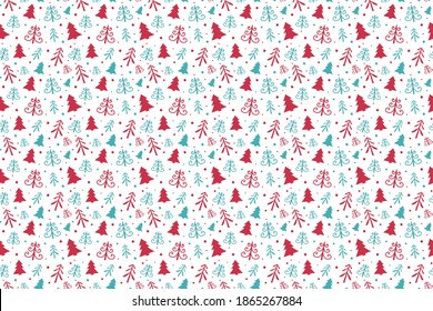 Patrón de Navidad con iconos de árbol. Fondo de Navidad. Vector
