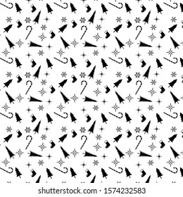 Christmas pattern with Christmas tree, star, snowflakes and deer. beautiful seamless vector design for textile, paper, wrapping. vector illustration 