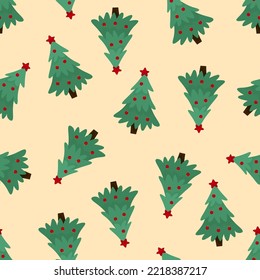 Christmas pattern with a Christmas tree. Vector illustration