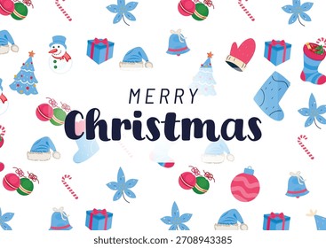 A Christmas pattern with trees, red and green stripes, candy canes, holly berries, and stars on a white background. It's festive and cheerful, perfect for holiday decorations.