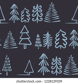 Christmas pattern with trees for stationery, gift wrap, Christmas decor, home decor, invitations.