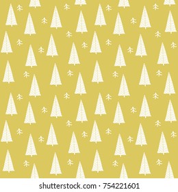 Christmas Pattern with trees, vector illustration