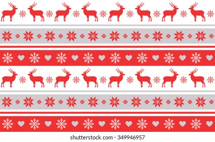 Christmas pattern from typical festive ornaments.