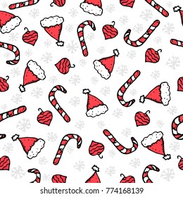 Christmas pattern. Vector design for winter holidays on white background. Child drawing style trees.Background in the Scandinavian style.