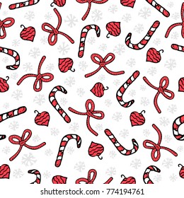 Christmas pattern. Vector design for winter holidays on white background. Child drawing style trees.Background in the Scandinavian style.