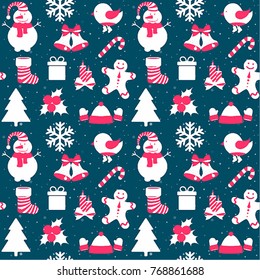 Christmas pattern. Vector illustration.