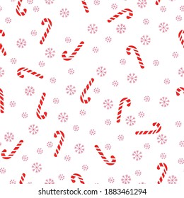 Christmas pattern . vector illustration. Candy cane on a white background. Fashionable Christmas print for greeting cards and textiles.
