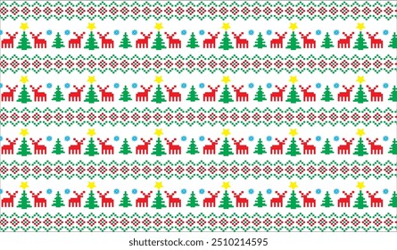 Weihnachtsmuster, Vektorgrafik auf weißem Hintergrund