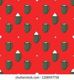 Christmas pattern vector on red background, wrapping paper