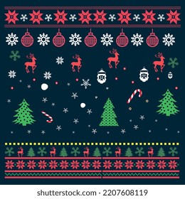 Vectores de patrones de Navidad conjunto ilustración de Navidad Diseño de arte gráfico libre de derechos de autor