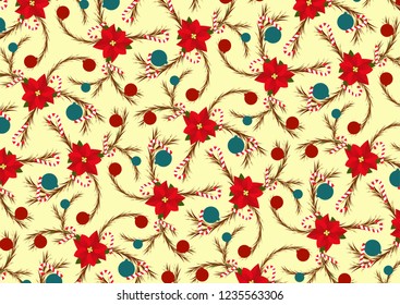 Christmas pattern in vintage style.Vector illustration.