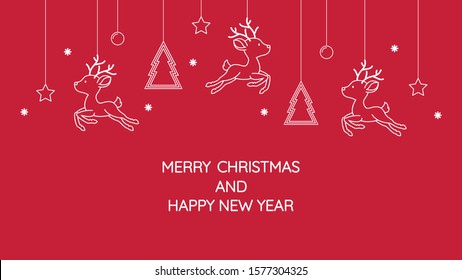 Christmas pattern wallpaper. background. Reindeer character design. Reindeer symbol. Christmas poster.
