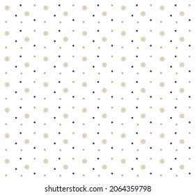 Patrón navideño con ornamentos de invierno, copos de nieve dorados, diseño para la decoración de vacaciones, papel envolvente, papel impreso, tela o textil, Feliz Navidad y Feliz Año Nuevo, ilustración vectorial