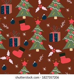 Christmas pattern for wrapping paper and any kind of surfaces.