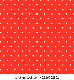 Christmas pattern. Xmas vector. New year seamless wrapping paper with white polka dot ornament. Holiday geometric background. Festive texture. Red textile print. Illustration