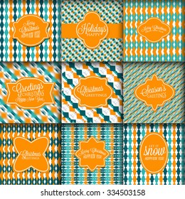 Christmas patterns Merry Christmas and Happy New Year Invitation patterns. Pattern in zigzag 