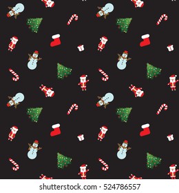 Christmas patterns. New Year background. Vector Illustration. Santa Claus pattern.