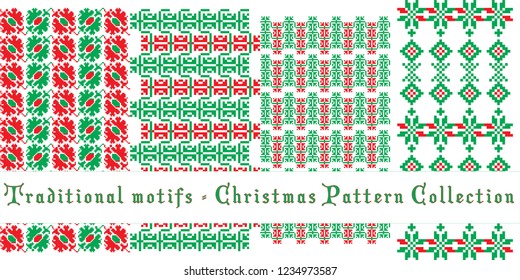 Christmas patterns set - traditional motifs
