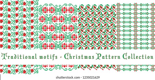 Christmas patterns set - traditional motifs
