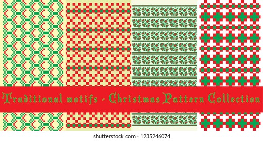 Christmas patterns set - traditional motifs
