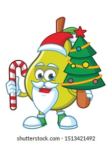 christmas pear mascot character vector design