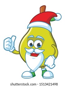 christmas pear mascot character vector design
